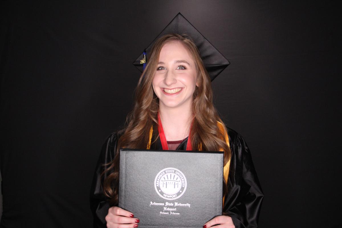 Kayla Slinkard with her diploma.