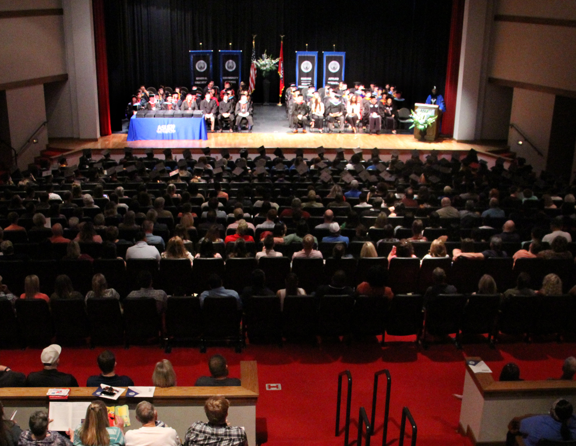 Wide photo of commencement ceremony