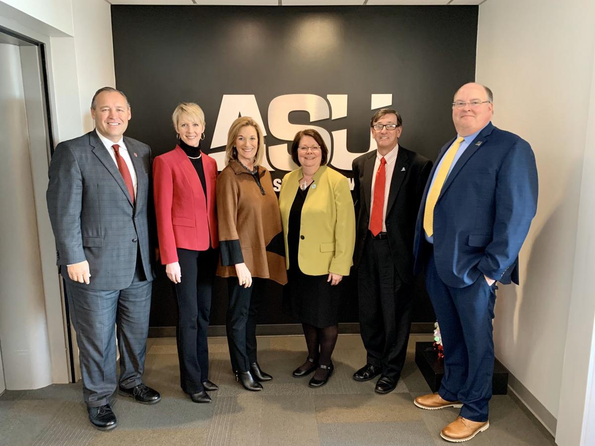 Dr. Massey pictured with chancellors in the ASU System